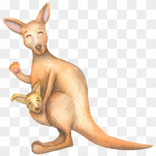This Graphics Is Hand Drawn Cartoon Smiling Kangaroo Clipart