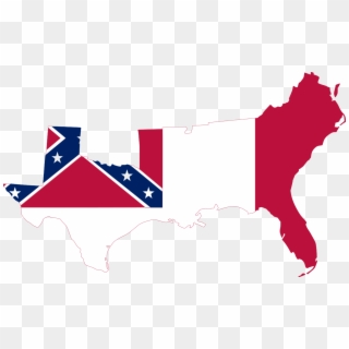 Flag-map Of The Confederate States - Confederate States Flag Map Clipart