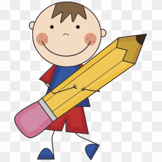 Royalty Free Library With Pencil Jokingart Com - Boy With Pencil Clipart - Png Download