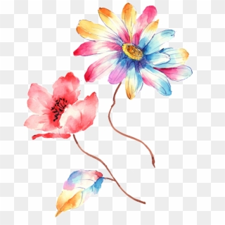 Colorful Gradient Hand Drawn Chrysanthemum Decorative - Artificial Flower Clipart