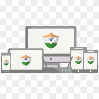 An Array Of Devices Each With An Indian Flag Shield Clipart