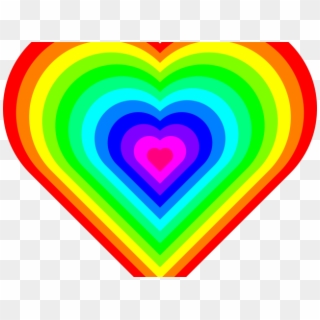 Colours Clipart Heart - Hearts Rainbow - Png Download