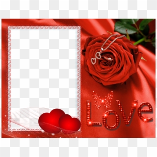 Love Transparent Png Frame With Rose - Love Photo Frames Png Clipart