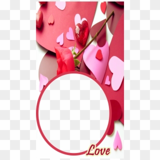 Love Frame With Rose - Beautiful Love Card Clipart