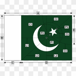 Diagram Of The Flag's Design - Pakistan Independence Day 71 Clipart