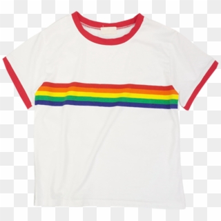 Rainbow Top Sold By Pollyanna - White Rainbow Striped Shirt Clipart