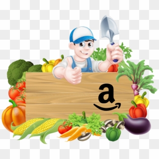Amazon Buys Whole Foods - Cartoon Background Images Vegetables Clipart