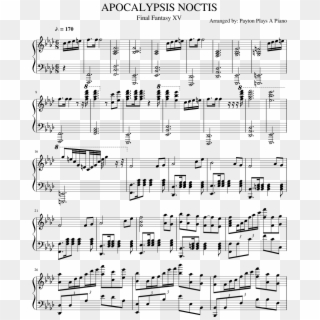 Apocalypsis Noctis Final Fantasy Xv - Apocalypsis Noctis Piano Sheet Clipart