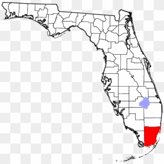 Map Of Florida Highlighting Miami-dade County - Seaside Florida On A Map Clipart