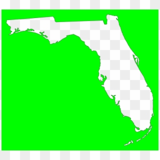 A Plain Frame Map Of Florida - Florida Outline Blue Clipart