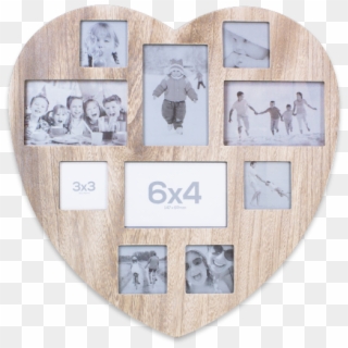 Shabby Chic Heart Photo Collage Frame - Hardwood Clipart