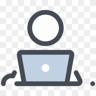 Working With A Laptop Icon - Circle Clipart