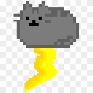 Pusheen Storm Cloud - Black And White Pixel Thanos Clipart