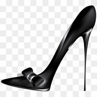 Black High Heels With Bow Png Clip Art - Black High Heel Png Transparent Png