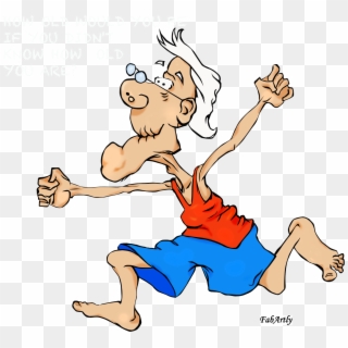 Old Man Running - Old Man Running Cartoon Clipart