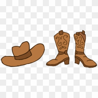 Cute Cowboy Boots Clipart Free Clipart Image Clip Art - Cowboy Hat And Boots Cartoon - Png Download