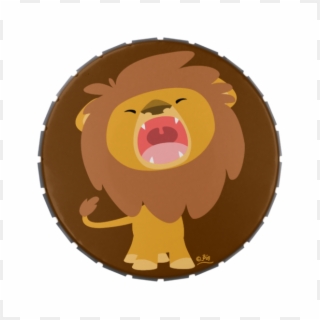 Cute Mighty Roaring Lion Cartoon Candy Tin - Roar Cartoon Lion Clipart