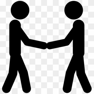 Two Stick Man Variants Shaking Hands Comments - People Shaking Hands Icon Clipart