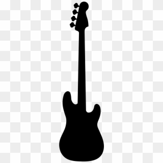 Black Silhouette Of A Guitar - Matte Black Fender Bass Clipart