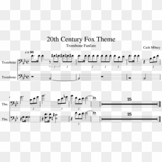 Free Png Download 20th Century Fox Trombone Png Images - Sheet Music Clipart