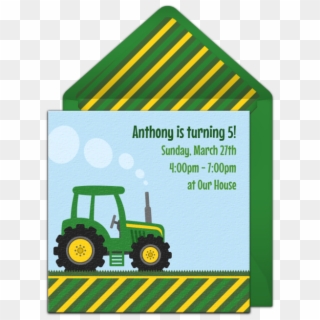 Farm Tractor Online Invitation - Tractor Clipart