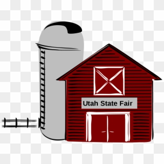 Barn And Silo-utah State Fair - Barn With Silo Clipart - Png Download