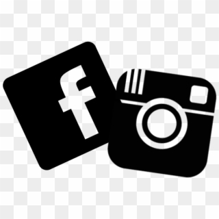 Fb Logo Black And White - Black Instagram and Facebook logos - Stock
