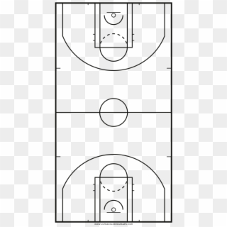 Basketball Court Coloring Page - Cancha De Basket Para Dibujar Clipart
