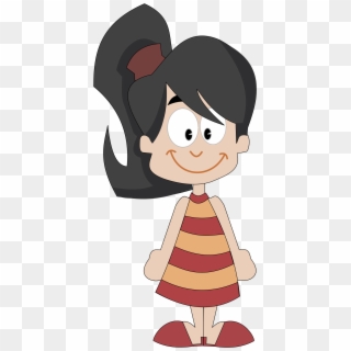 Cartoon Girl Body Png - Girl With Ponytail Clipart Transparent Png
