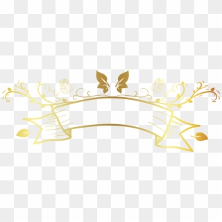 Report Abuse - Banner Gold Line Border Png Clipart