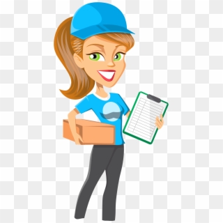 Courier Girl Vector Png Transparent Image - Clip Art