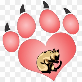 Hotsigns And Decals - Love Paw Print Clipart