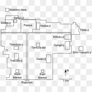 Map Of Major Buildings - Heijō Kyō Clipart