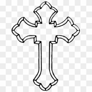 Report Abuse - Cross With Rosary Drawing Clipart