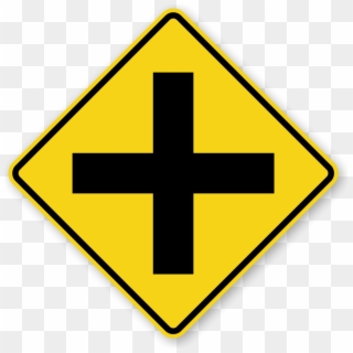 Cross Road - Intersection Sign Clipart