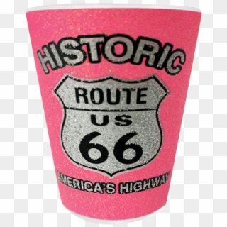 Route 66 Pink Glitter Shotglass - Car Clipart