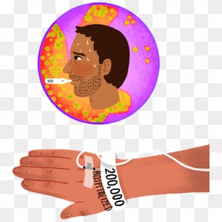 One Very Sick Person - Illustration Clipart