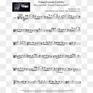 Transylvanian Lullaby For Viola - Sheet Music Clipart