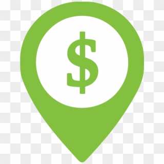 Location Mark With Dollar Sign - Emblem Clipart