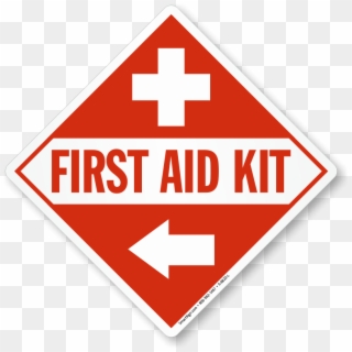 First Aid Kit Sign With Left Arrow - Free Sign First Aid Transparent Clipart