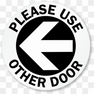 Please Use Other Door Left Arrow Decal - Circle Clipart