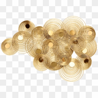 Golden Metal Element Ring Png - Brass Clipart