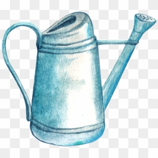 Blue Hand Drawn Kettle Cartoon Transparent Watercolor - Teapot Clipart