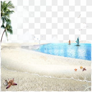 Mq Beach Sand Water Ocean Landscape - Beach Clipart