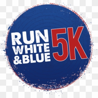 White & Blue 5k & Kids 1k Family Glow Run - Circle Clipart