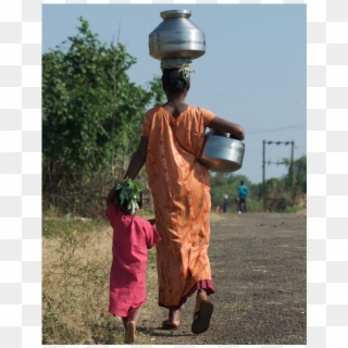 Children Accompany Their Mothers And Elders To Water - Statue Clipart