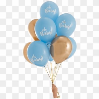 Oh Baby Blue & Gold Party Balloons - Blue And Gold Balloons Clipart