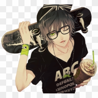 Anime Boy Skateboard Clipart