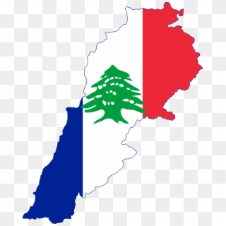 Flag Map Of French Lebanon - Lebanon Capital City Map Clipart