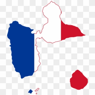 French Guadeloupe Flag Map With Tricolor And Is A Caribbean - Guadeloupe Flag Map Clipart